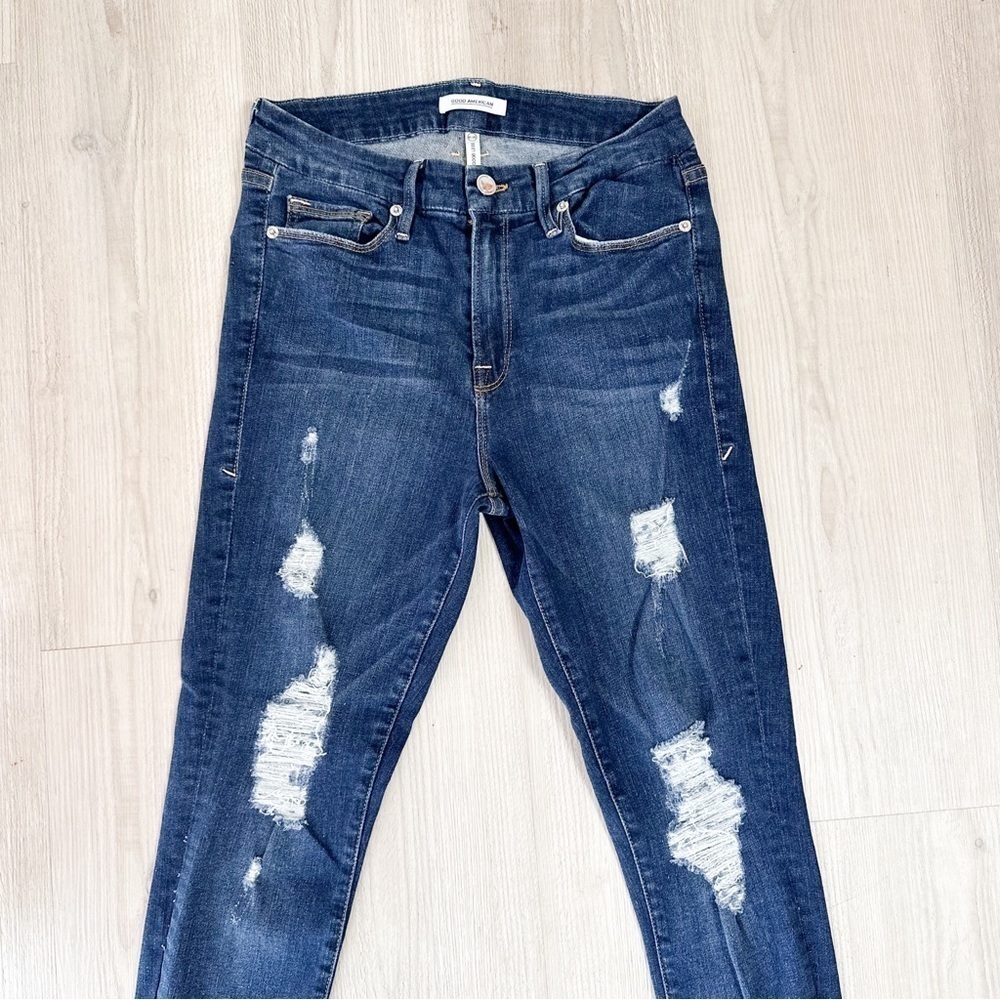 Good american good legs raw edges stretch jeans - Picture 4 of 9